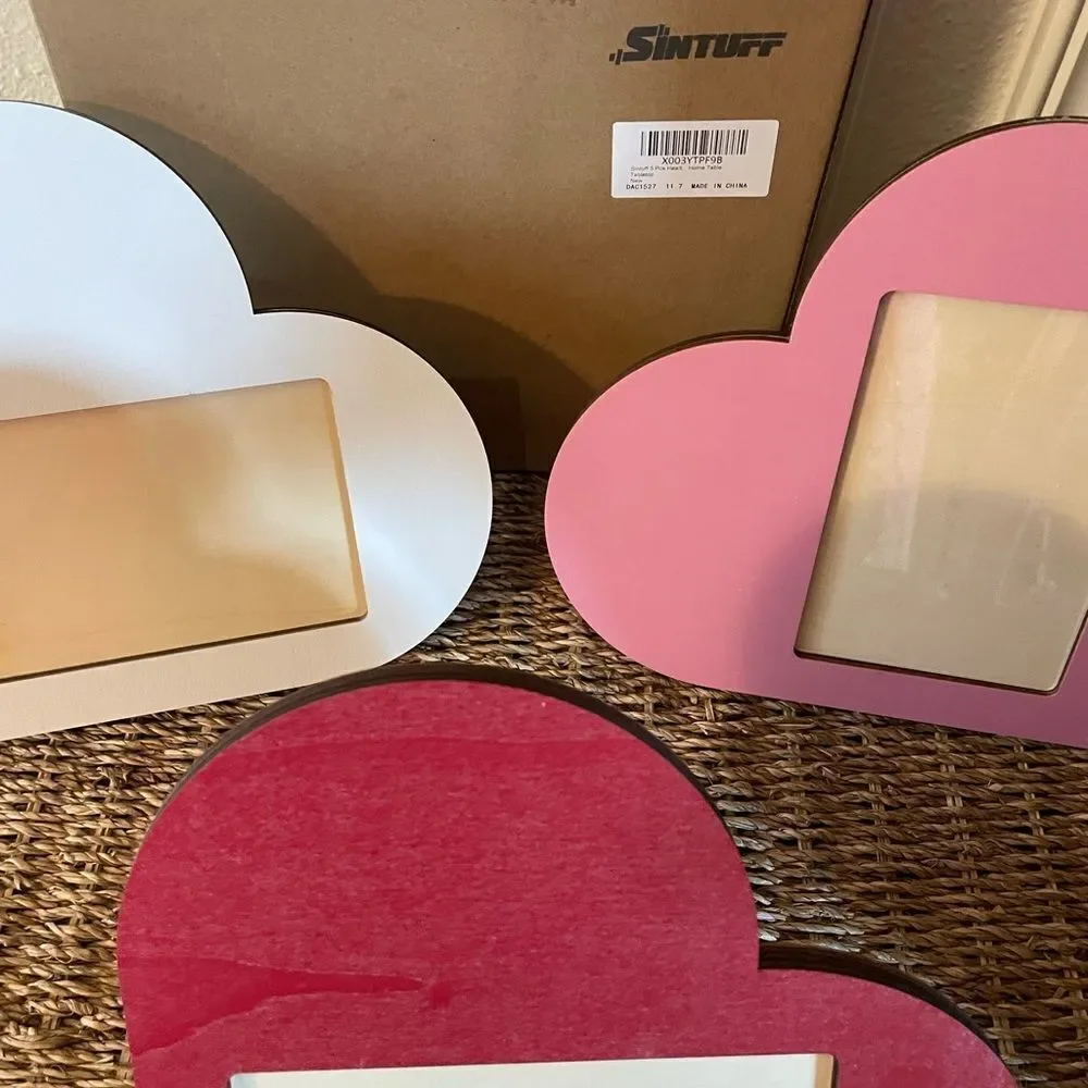 Sintuff Heart Wooden Picture Frames set of 3